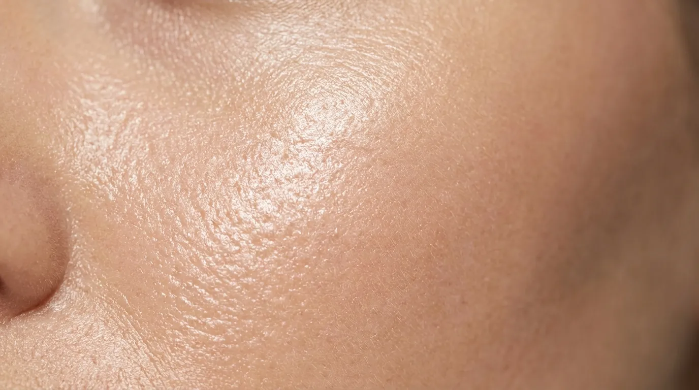 Close-up of smooth glowing skin after SkinPen microneedling treatment